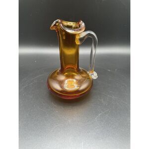 Vintage MCM Amber Vase/Pitcher by Pilgrim‎ Glass